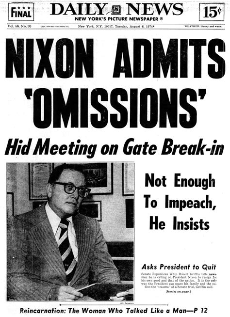 Nixon S Resignation Headlines From The President S Last Days In Office