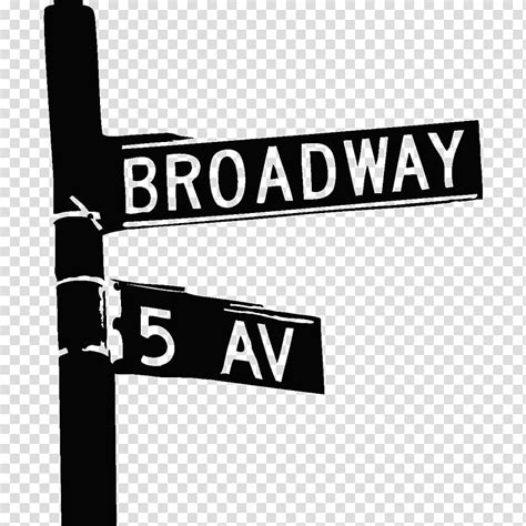 street sign broadway text sticker broadway theatre  avenue logo black transparent