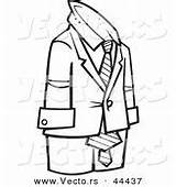 Suit Outline Tie Cartoon Coloring Empty Business Man Vector Color Royalty Stock Vecto Rs sketch template