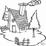 Coloring Pages Village Cottage House Houses Printable Kids Color Cabin Colouring Log Sheets Scene Small Cold Sheet Print Drawing Homes sketch template
