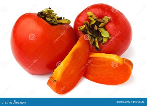 cut persimmon stock photo image  fresh ripe orange