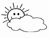 Coloring Cloud Sun Clouds Pages Coloringcrew Meteorology sketch template