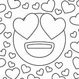 Emoji Coloring Pages Heart Printable Eyes Print Getcolorings Emojis Getdrawings sketch template