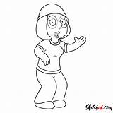 Meg Draw Griffin Guy Family Drawing Sketchok Easy Step Cartoon Characters sketch template