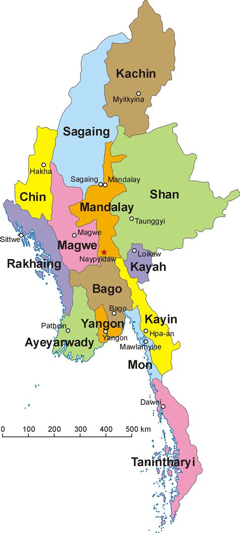 myanmar birmanie administrative map populationdatanet