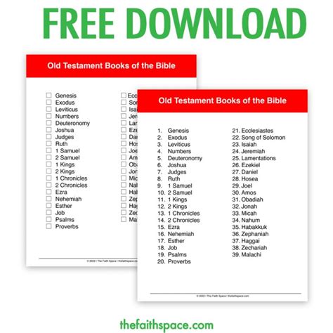 printable list    books   bible