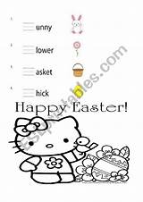 Kitty Hello Easter Phonics Blend Review Spongebob Crossword Coloring Worksheet Crosswords Preview sketch template