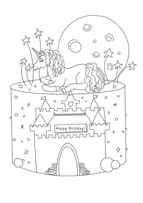 unicorn happy birthday coloring pages   easy unicorn birthday