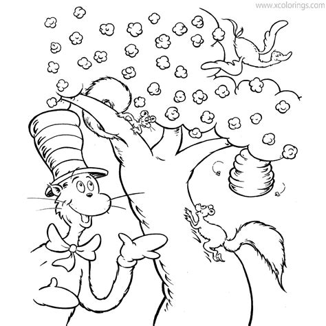cat   hat coloring pages squirrels xcoloringscom