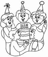 Coloring Family Pages Birthday Party Happy Scene Kids Celebrating Printable Colouring Birthdays Color Kid Young Print Cake Drawing Toddler Sheet sketch template