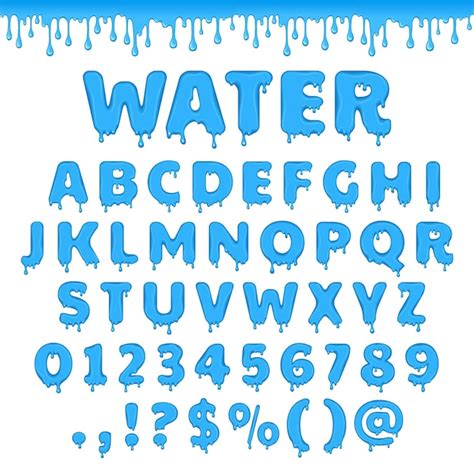 Premium Vector Fresh Water Latin Alphabet Abc Set Of Vector Letters