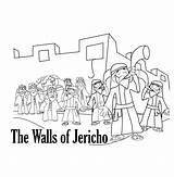 Coloring Pages Jericho Joshua Walls Wall Bible Printable Jordan Sunday Crossing School River Battle Caleb Achan Clipart Crafts Israelites Activities sketch template
