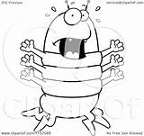 Screaming Panicking Centipede Clipart Cartoon Thoman Cory Outlined Coloring Vector sketch template