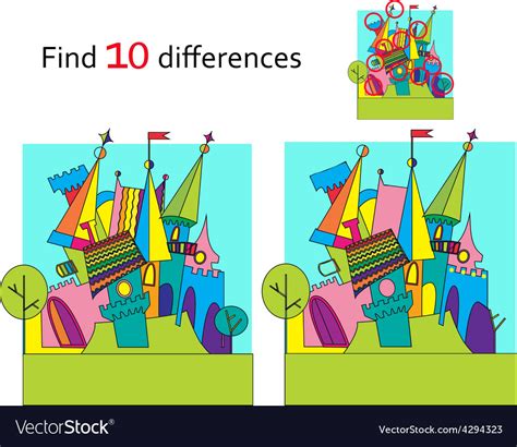 spot differences  images  ten  vector image