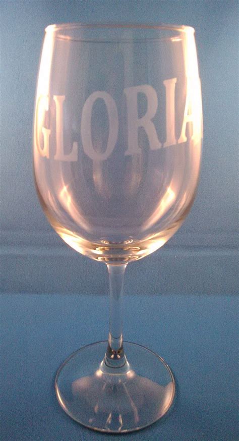 personalized etched wine glass 16 ask about custom designs etched