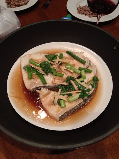 Chilean Sea Bass Chinese Style Steamed Scallion Ginger And Light Soy
