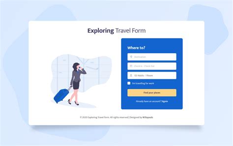 exploring travel form web element travel agency website website template agency website