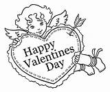 Cupid Valentine Drawing Coloring Paintingvalley Pages sketch template