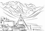 Everest Mount Coloring Mountain Printable Pages Mt Lonely Color Kids Drawing Version Categories Click Mountains Work Template Crafts sketch template