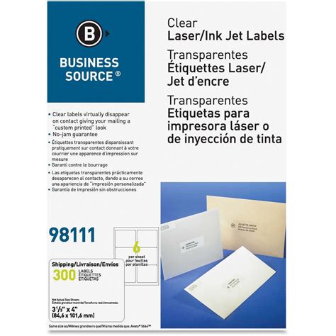 business source bsn clear address labels  box clear
