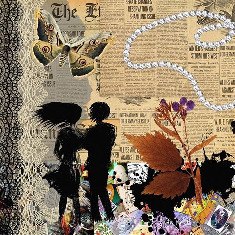 collage assemblage couple composition  newspaper newspapers
