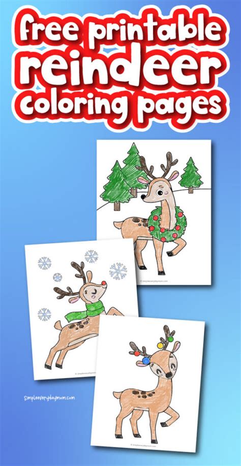 reindeer coloring pages  kids  printable