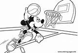 Basketball Coloring Mouse Mickey Pages Printable Color sketch template