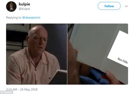 breaking bad s dean norris suffers twitter fail by typing sex s daily mail online