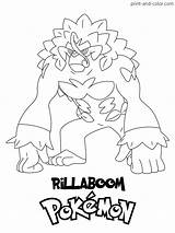 Pokemon Sword Shield Color Coloring Pages Print Rillaboom sketch template