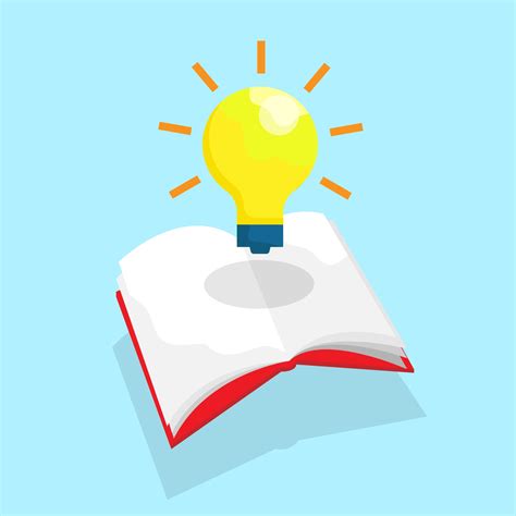 knowledge education light bulb growth  open book  vector art