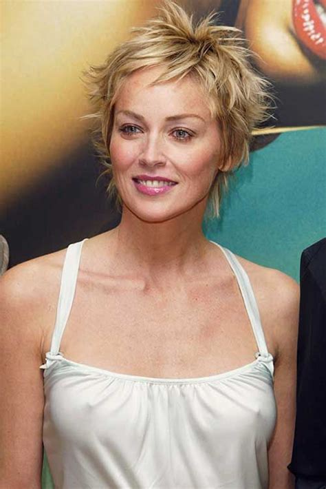 sharon stone casual pixie hair sharon stone short hair