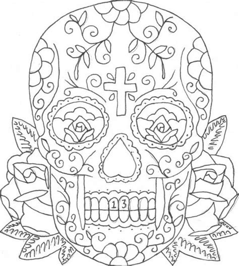 colouring pages images  pinterest candy skulls sugar