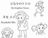 Totoro Neighbor Ghibli Kusakabe Carnet Colouring Neighbour sketch template