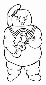 Coloring Pages Marshmallow Stay Puft Ghostbusters Man Warrior Digital Stamps Printable Color Wonderstrange Drawing Real Getcolorings Broccoli Template Ukulele Print sketch template