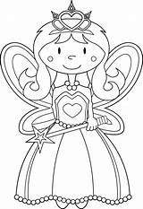Fairy Coloring Pages Kids Princess Color Print Fairies Cartoon Colouring Printable Simple Printables Book Realistic Drawings Woodland Girl Sheets Princesses sketch template