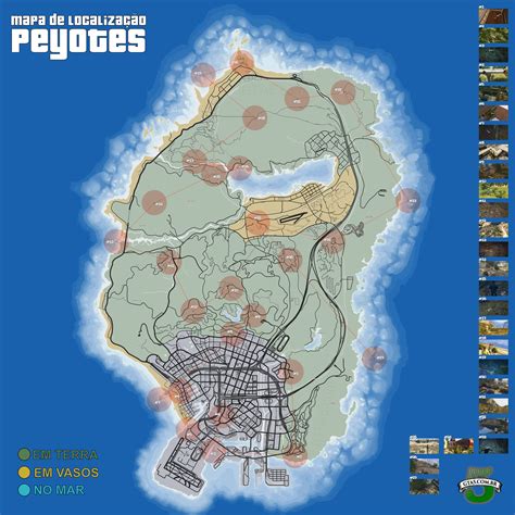 mapa de localizacao dos peyotes gta