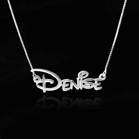 personalize disney necklace silver  personalize disney etsy