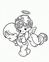 Precious Moments Angel Coloring Pages Baby Angels Drawing Clipart Girl Line Printable Print Kids Sheets Color Cliparts Drawings Getcolorings Collection sketch template