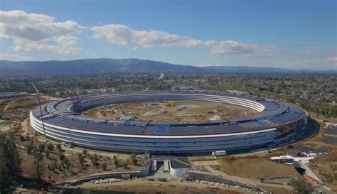 drone footage  apples  complete spaceship campus   grand opening