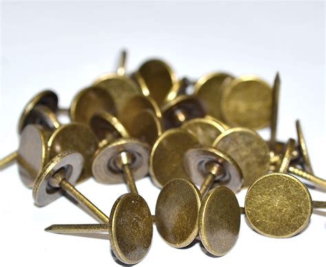 100 Pieces Upholstery Nails Tacks Push Pins Round Flat Head Bronze