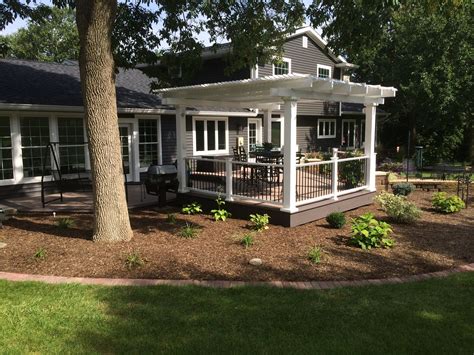 farmhouse craftsman craftsman ranch wooden decks ranch style lawn  garden outdoor ideas