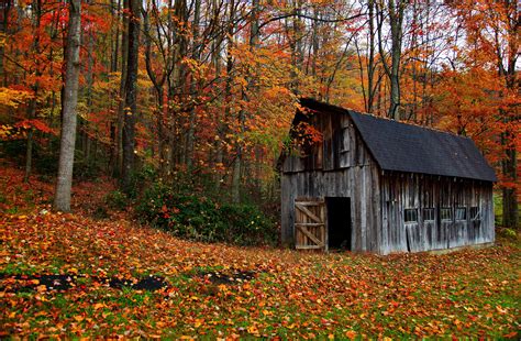 autumn country barn structures  nature pictures  forestwander