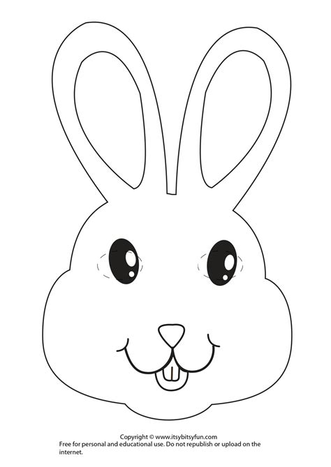 easter bunny mask coloring page  printable coloring pages