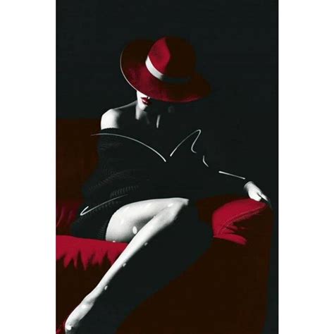 Contemporary Art Oil Paintings Portrait Woman In Red Hat