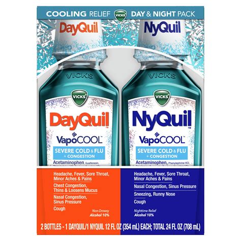 vicks dayquil  nyquil vapocool cold medicine liquid  fl oz  pk