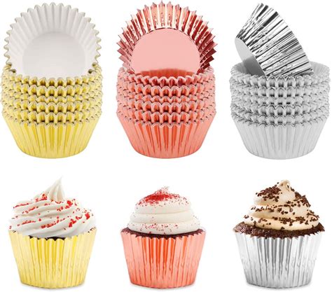 foil cupcake liners metallic baking cups gold sliver  etsy