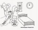 Cleaning Coloring House Pages Clean Family Drawing Bedroom Clipart Color Printable Time Drawings Getcolorings Famil Activity Print sketch template