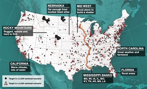 map reveals  places       nuclear war breaks