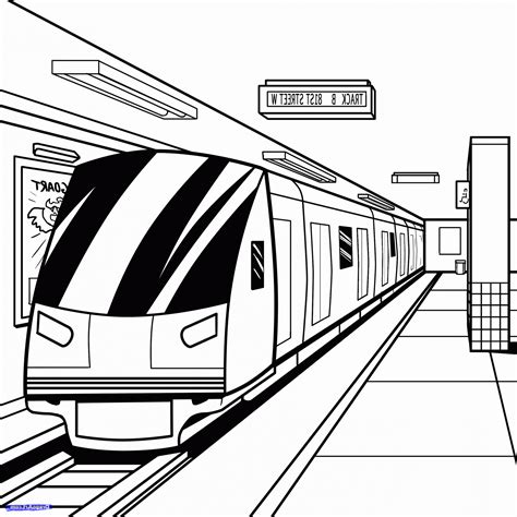 subway train pages realistic coloring pages