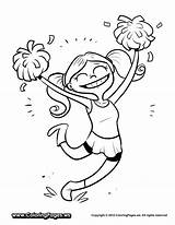 Cheerleader Drawing Coloring Pages Printable Cheerleading Kids Clipart Cheer Line Library Clip Books Choose Board sketch template